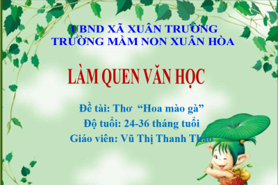 Thơ Hoa mào gà- Chủ đề: Cây và những bông hoa đẹp